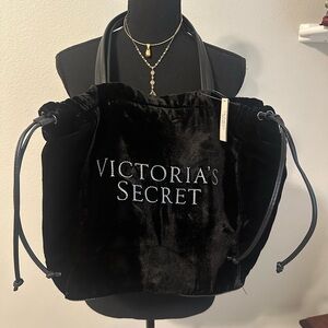 Victoria's Secret Black Velvet Tote